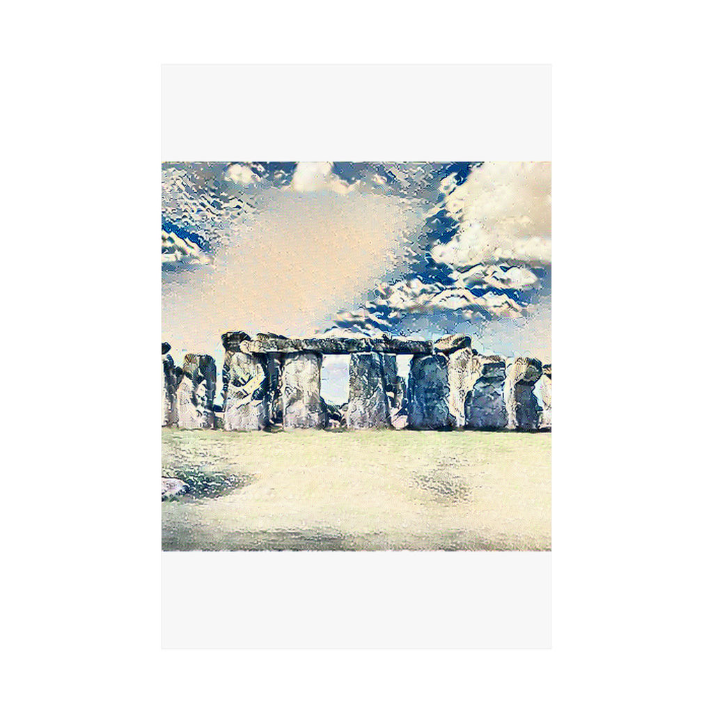 Stonehenge in Great Wave Style - Poster Print