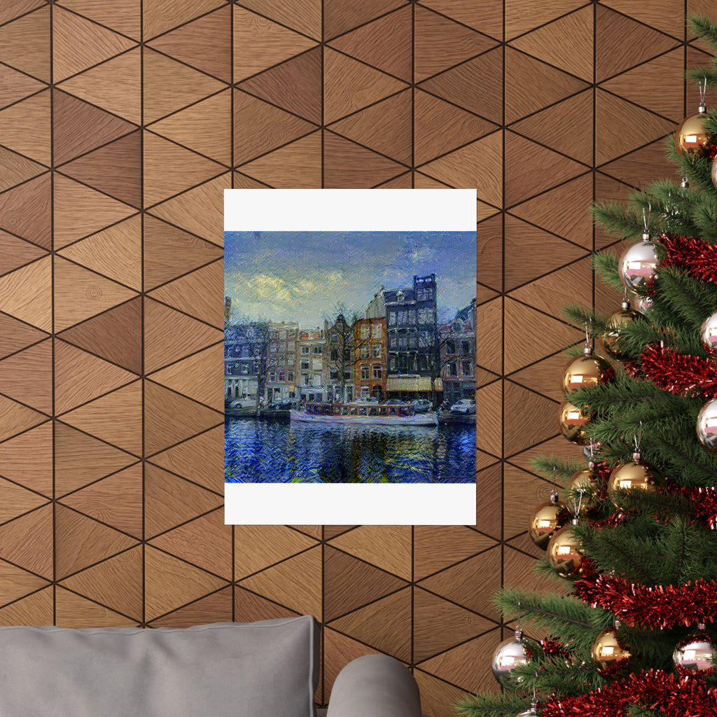 Amsterdam Canal Ring in Starry Night Style | Vincent van Gogh Inspired Art