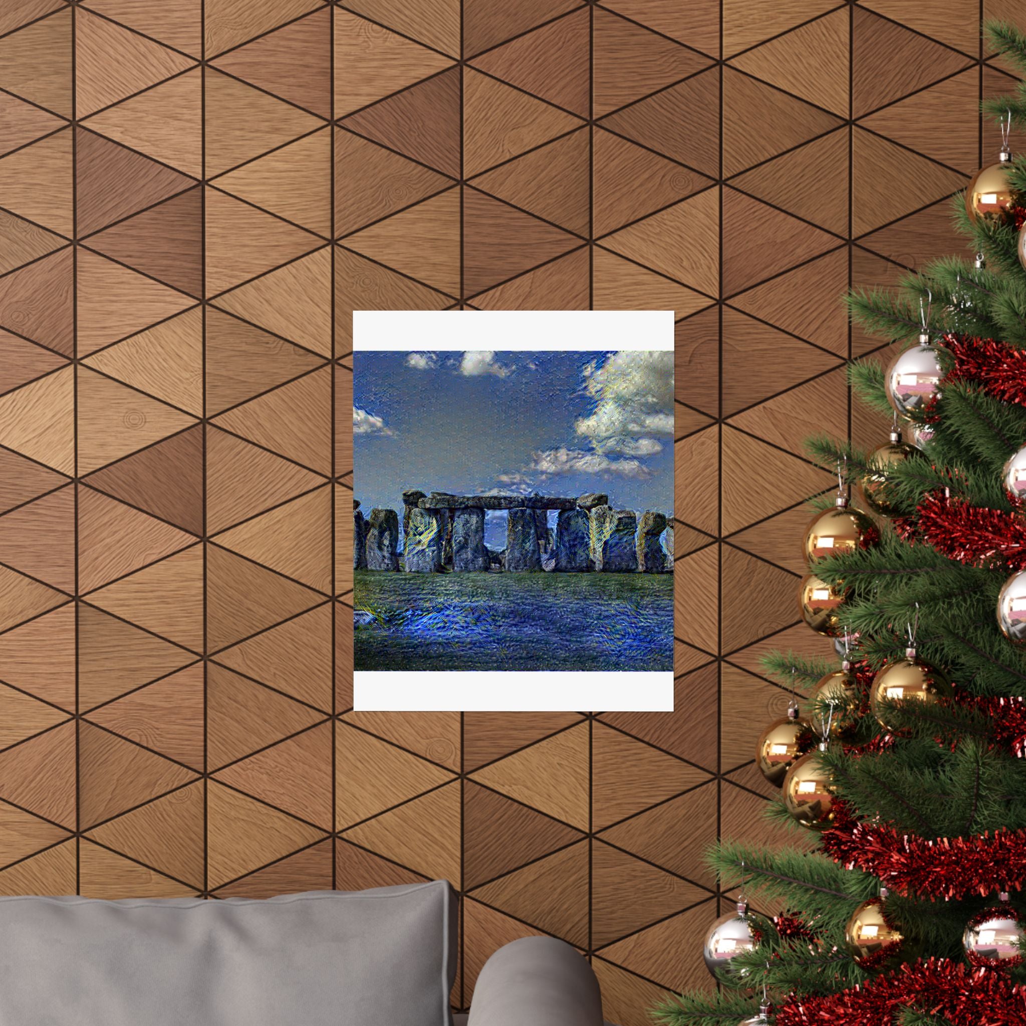 Stonehenge in Starry Night Style - Poster Print
