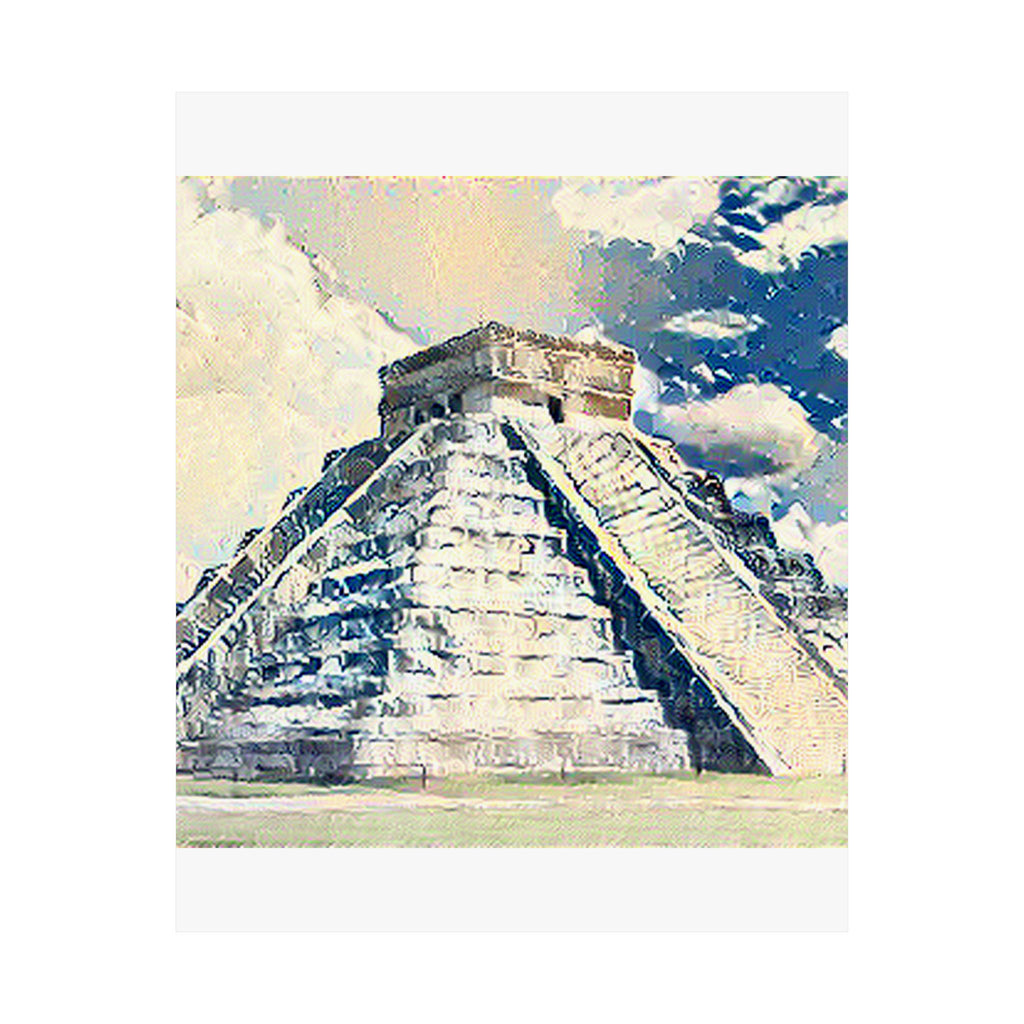 Chichen Itza in The Great Wave off Kanagawa Style | Katsushika Hokusai Inspired Art