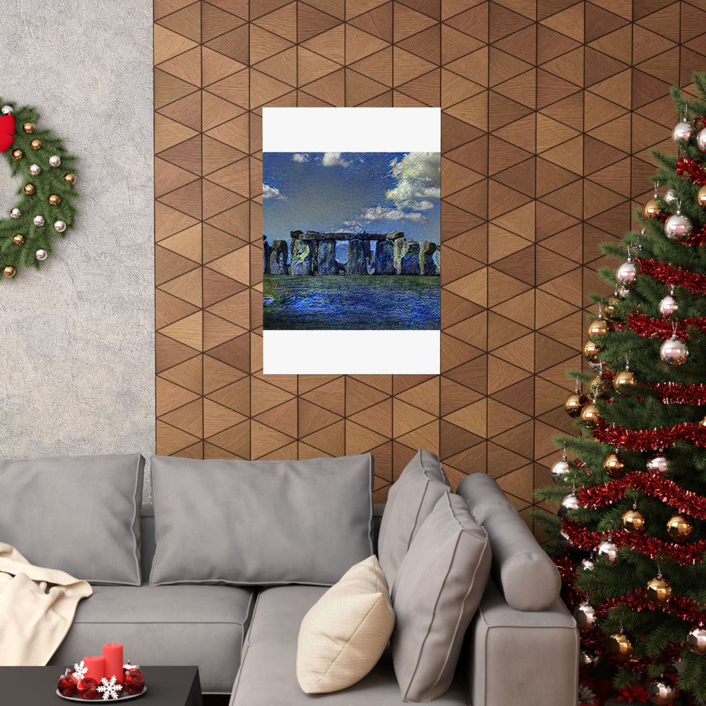 Stonehenge in Starry Night Style - Poster Print