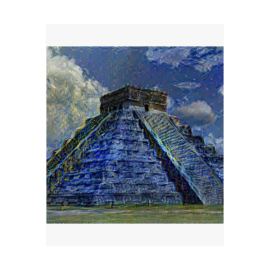Chichen Itza in Starry Night Style | Vincent van Gogh Inspired Art
