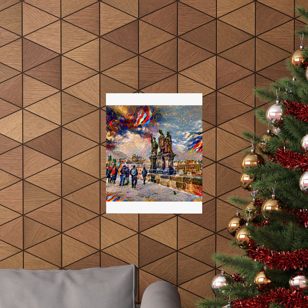 Charles Bridge in Composition VII Style | Wassily Kandinsky Inspired Art