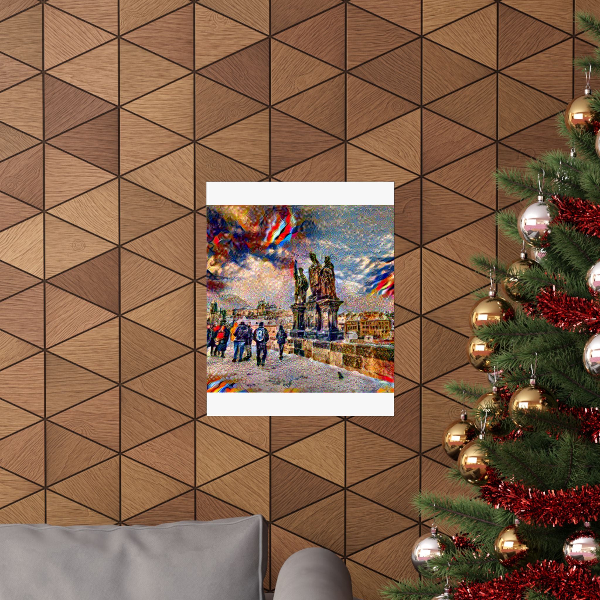 Charles Bridge in Composition VII Style | Wassily Kandinsky Inspired Art