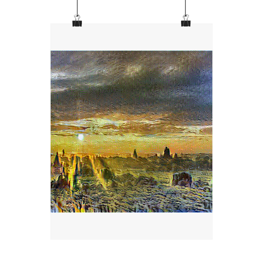 Bagan Temple Plain in Cafe Terrace at Night Style | Vincent van Gogh Inspired Art