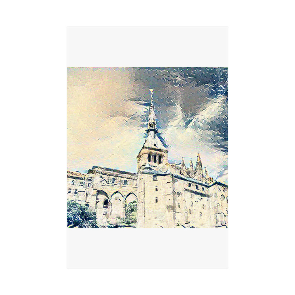 Mont Saint-Michel in The Great Wave off Kanagawa Style | Katsushika Hokusai Inspired Art