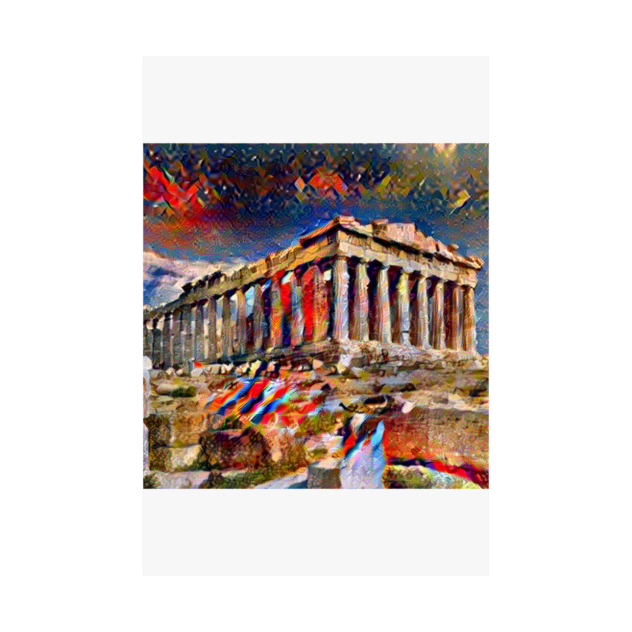 Parthenon in Composition Vii Style - Poster Print
