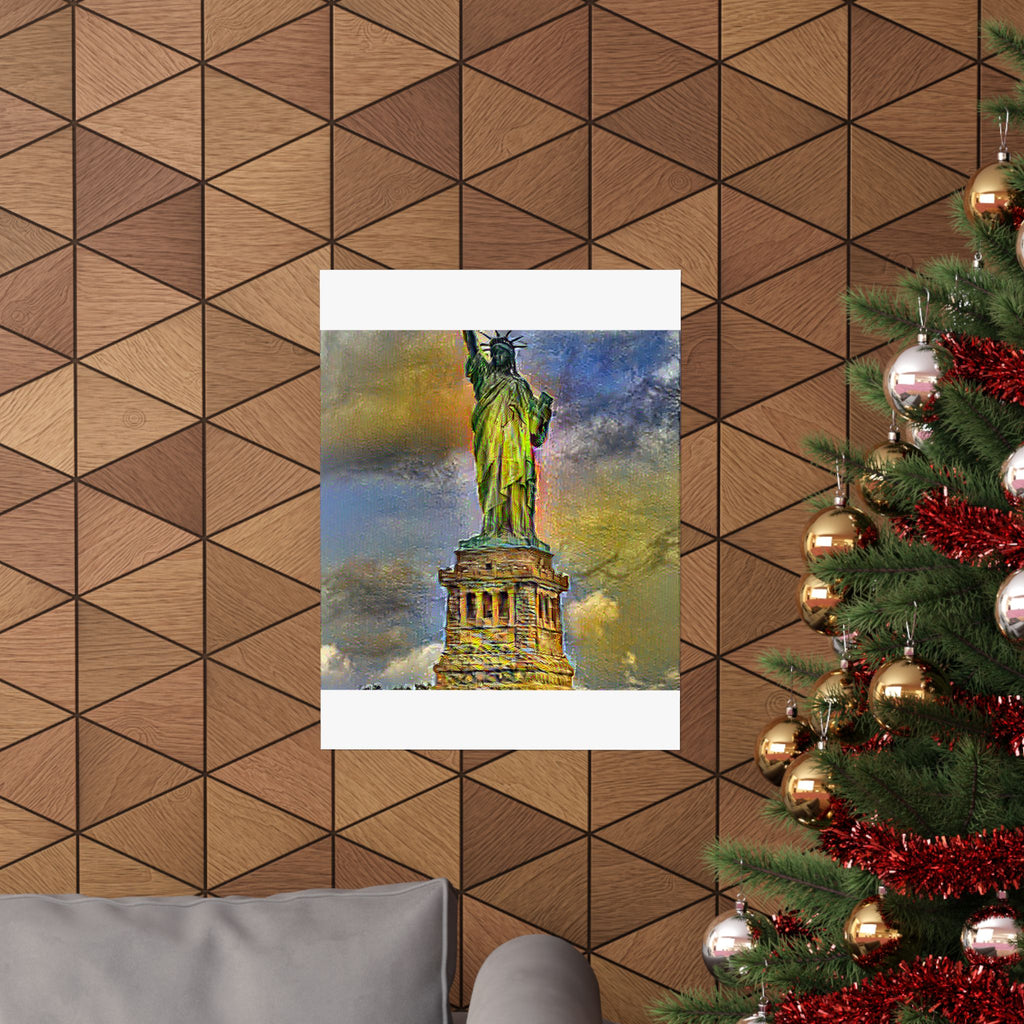 Statue Of Liberty in Cafe Terrace Style - Poster Print