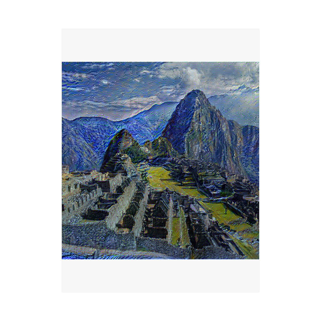 Machu Picchu in Starry Night Style - Poster Print