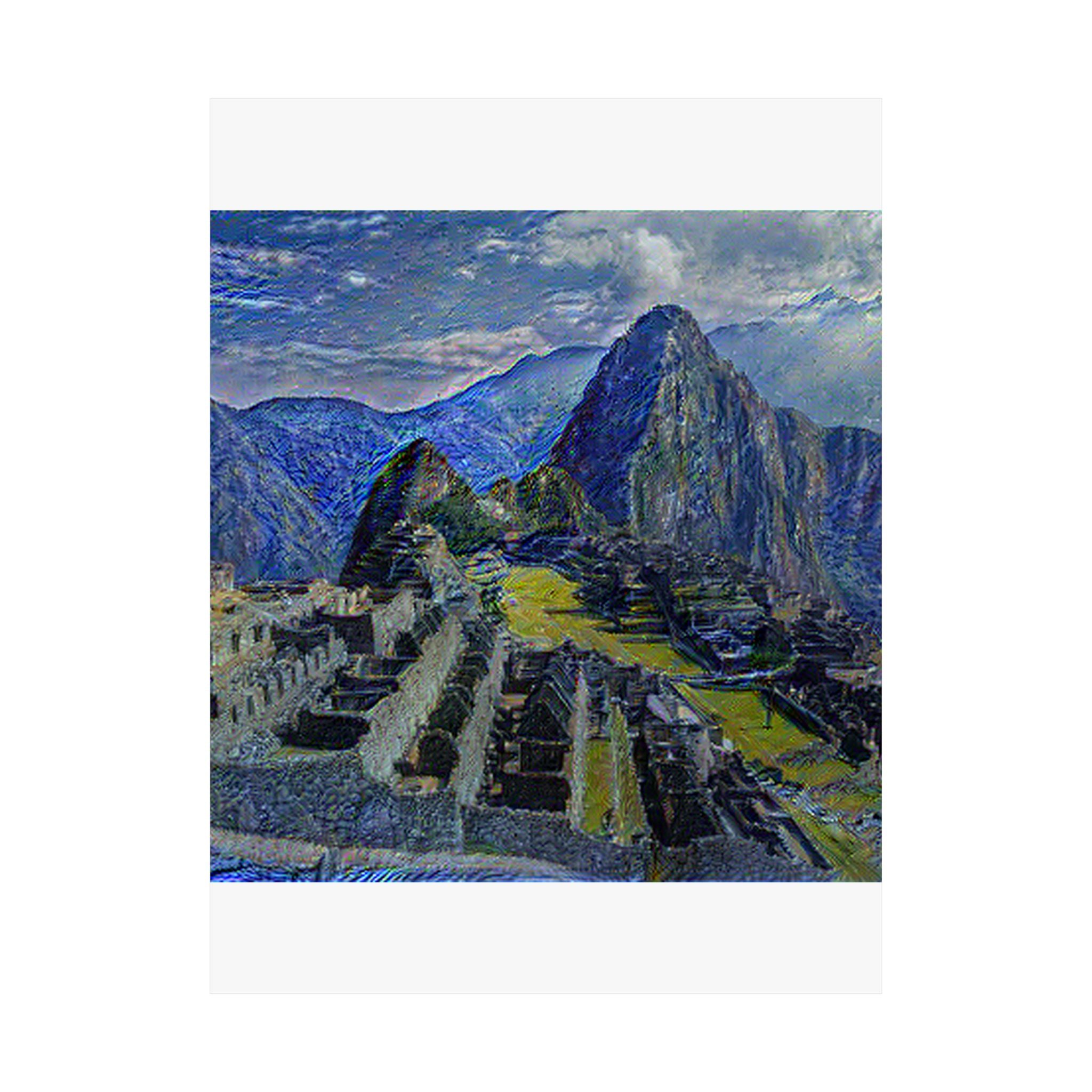 Machu Picchu in Starry Night Style - Poster Print