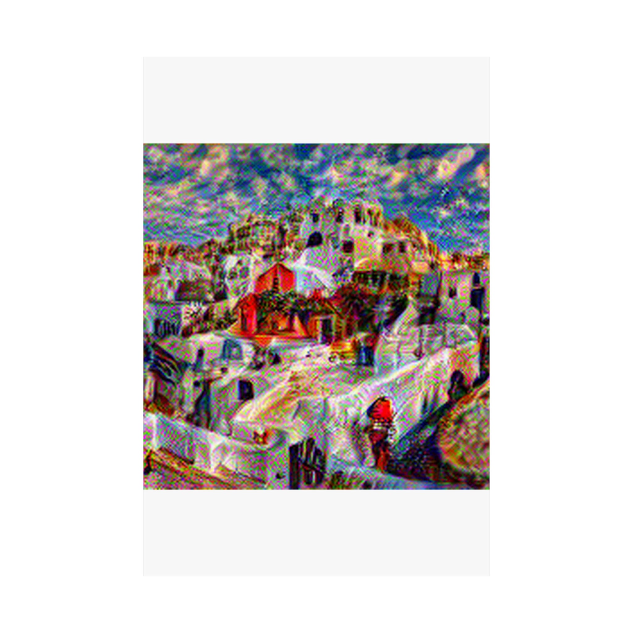 Santorini in Composition Vii Style - Poster Print