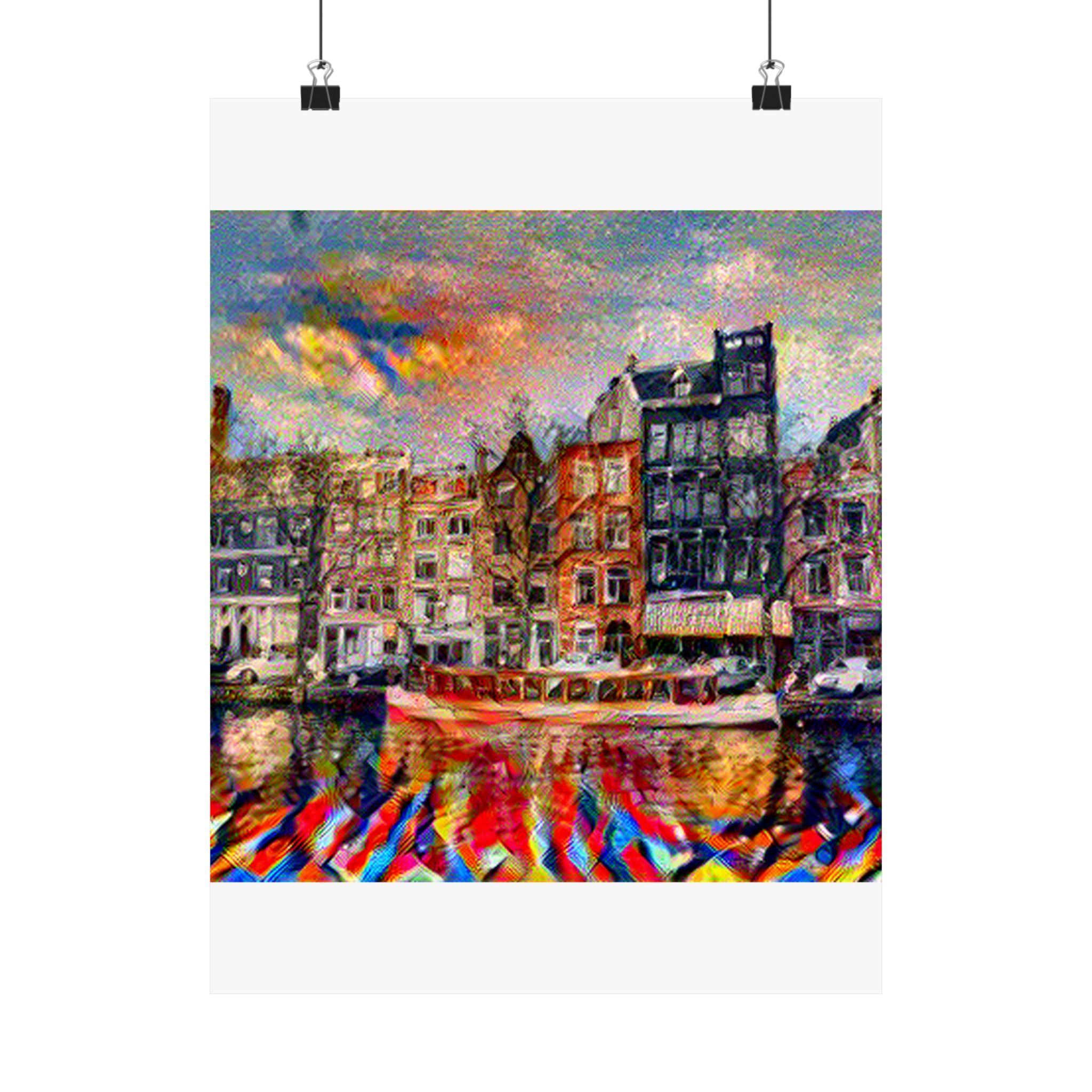 Amsterdam Canal Ring in Composition VII Style | Wassily Kandinsky Inspired Art