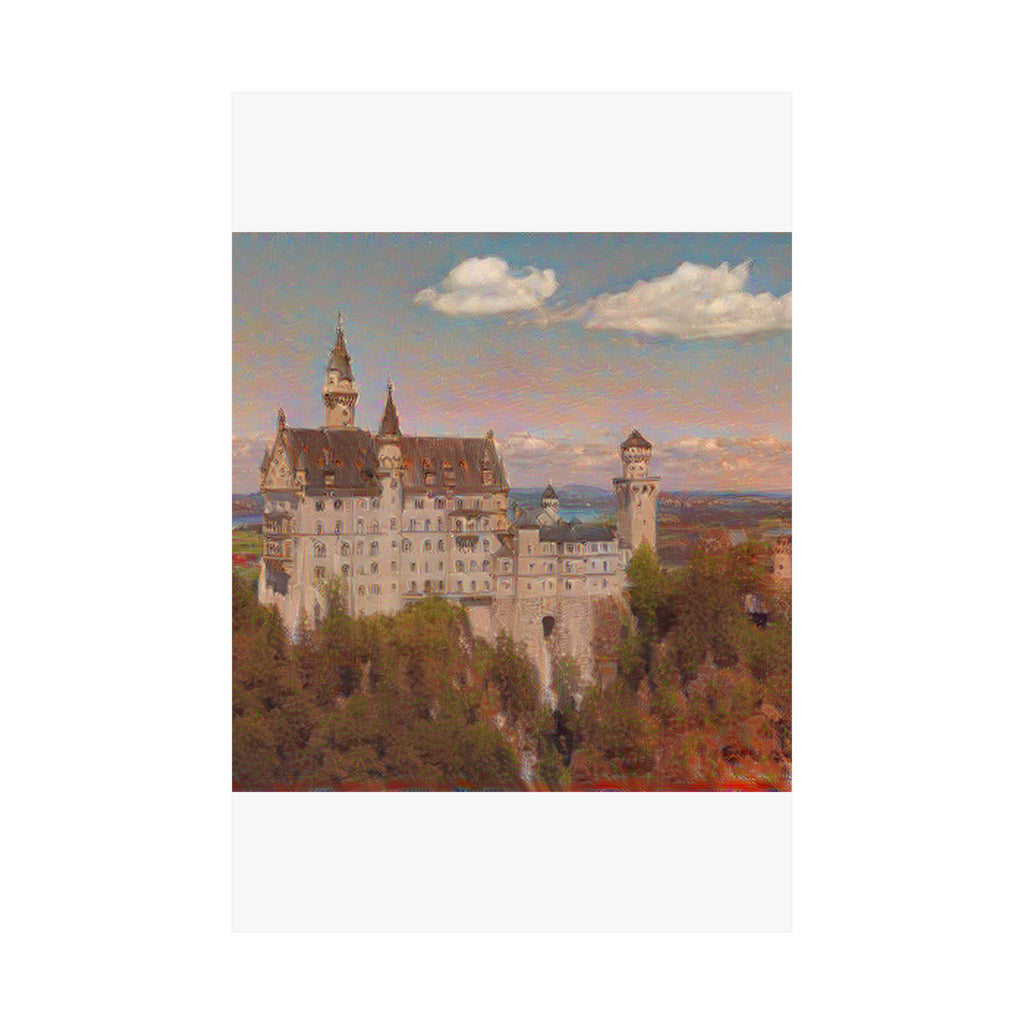 Neuschwanstein Castle in The Scream Style | Edvard Munch Inspired Art