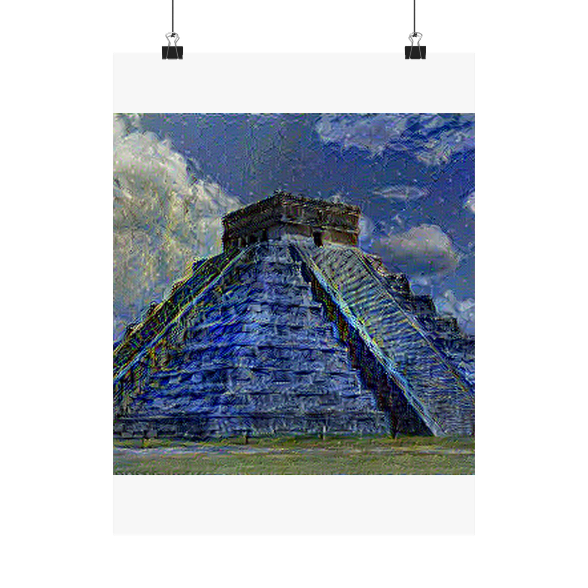 Chichen Itza in Starry Night Style | Vincent van Gogh Inspired Art