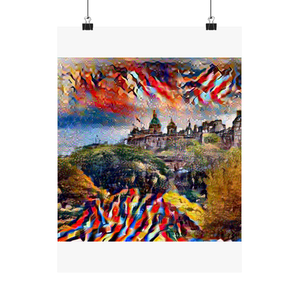 Edinburgh Old Town in Composition VII Style | Wassily Kandinsky Inspired Art