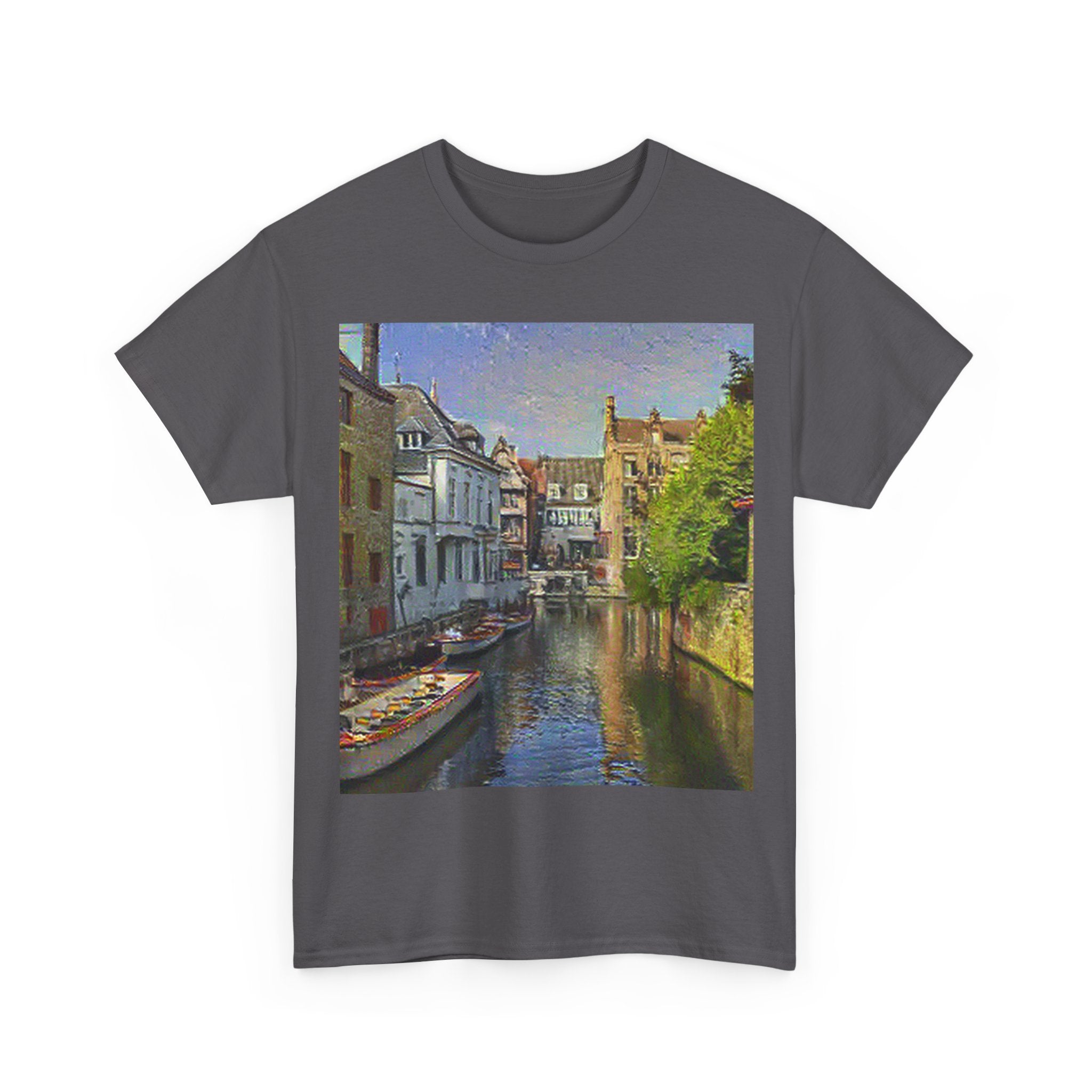 Bruges Medieval Center in Cafe Terrace at Night Style | Vincent van Gogh Inspired Art
