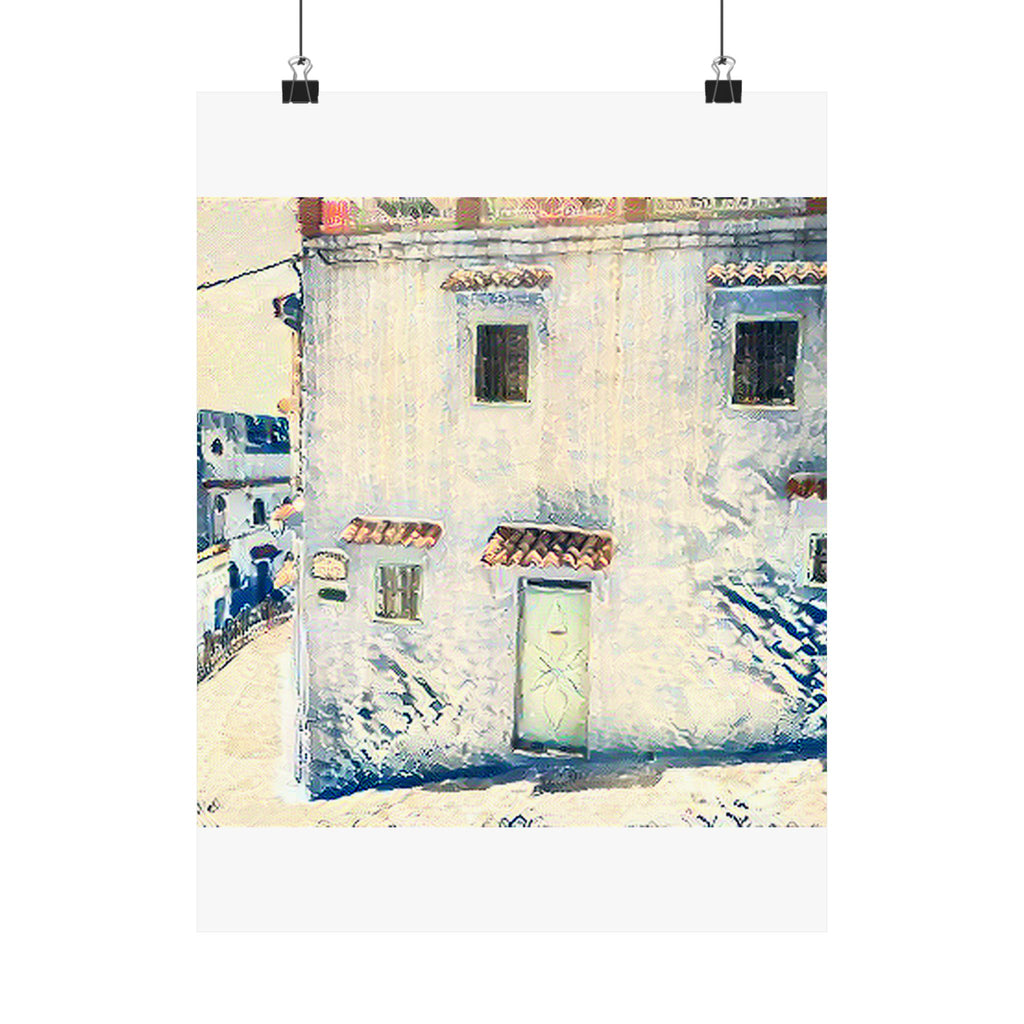 Chefchaouen in The Great Wave off Kanagawa Style | Katsushika Hokusai Inspired Art