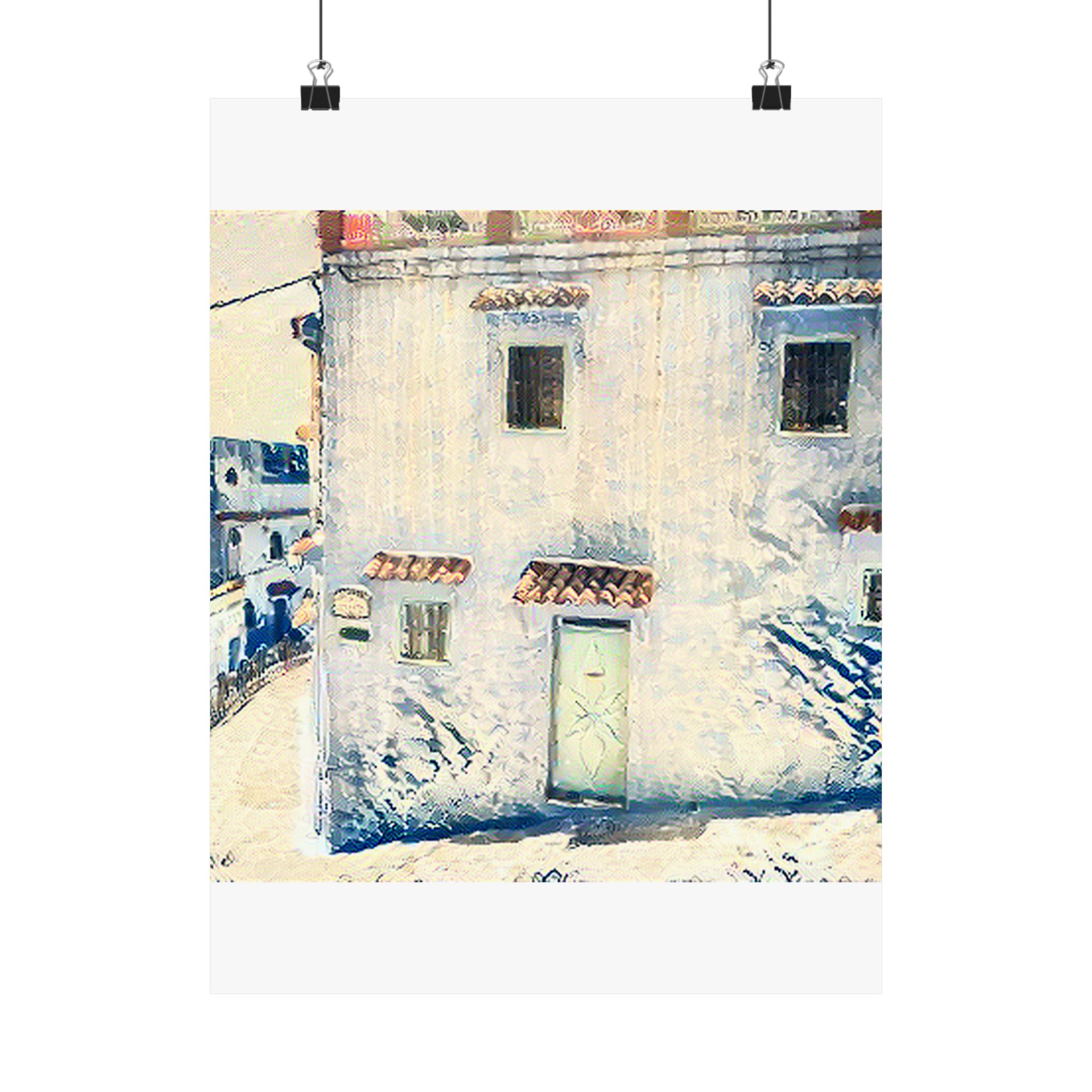 Chefchaouen in The Great Wave off Kanagawa Style | Katsushika Hokusai Inspired Art