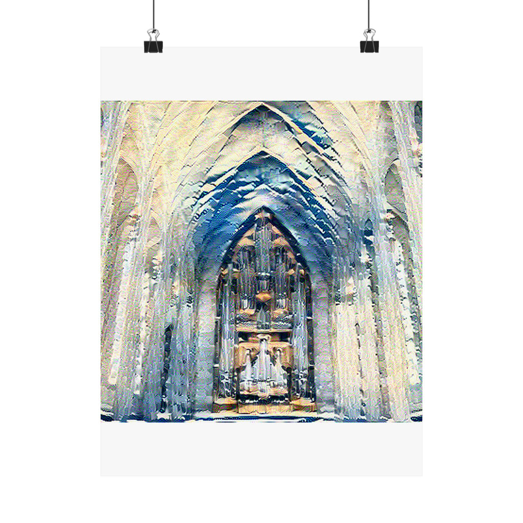 Hallgrimskirkja in The Great Wave off Kanagawa Style | Katsushika Hokusai Inspired Art