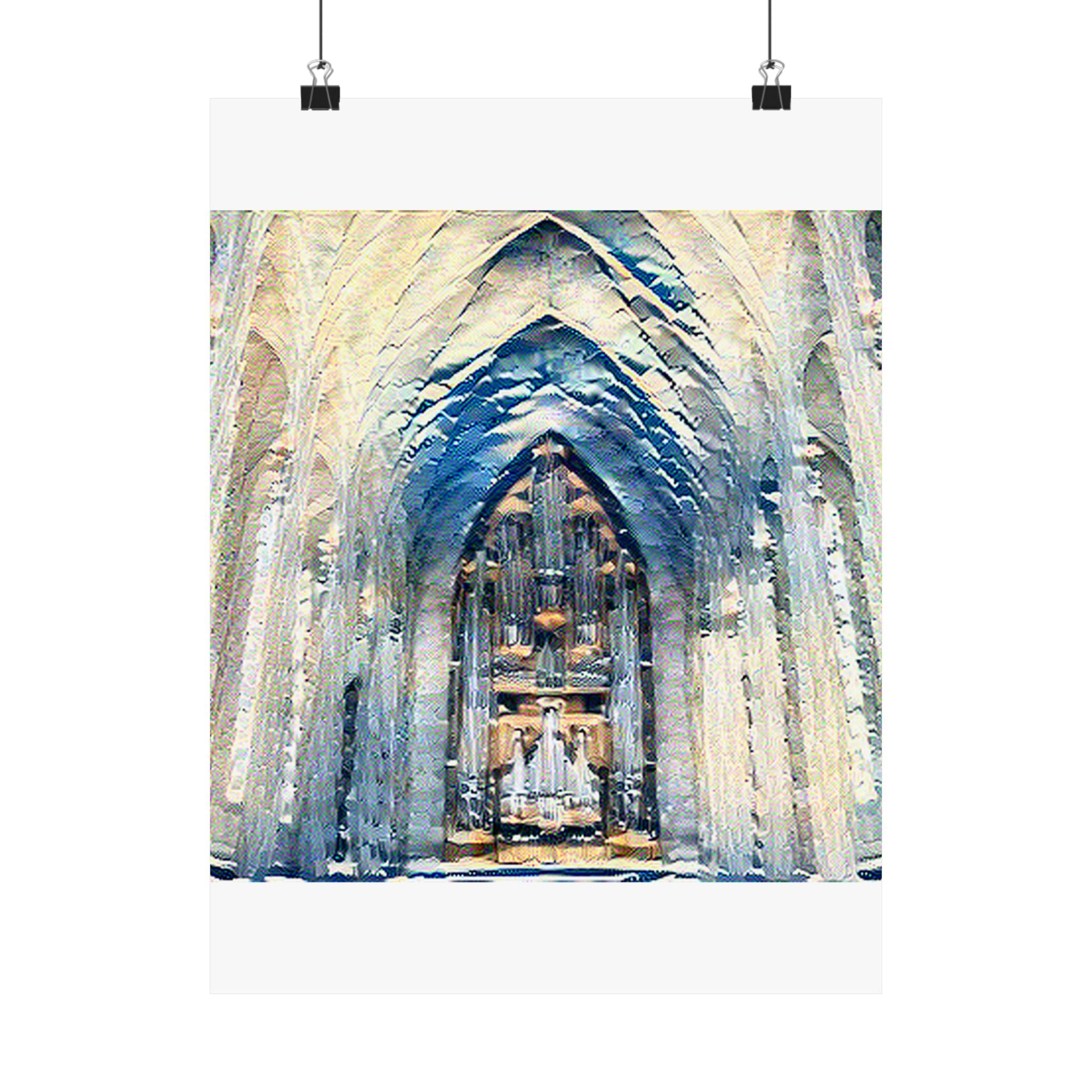 Hallgrimskirkja in The Great Wave off Kanagawa Style | Katsushika Hokusai Inspired Art