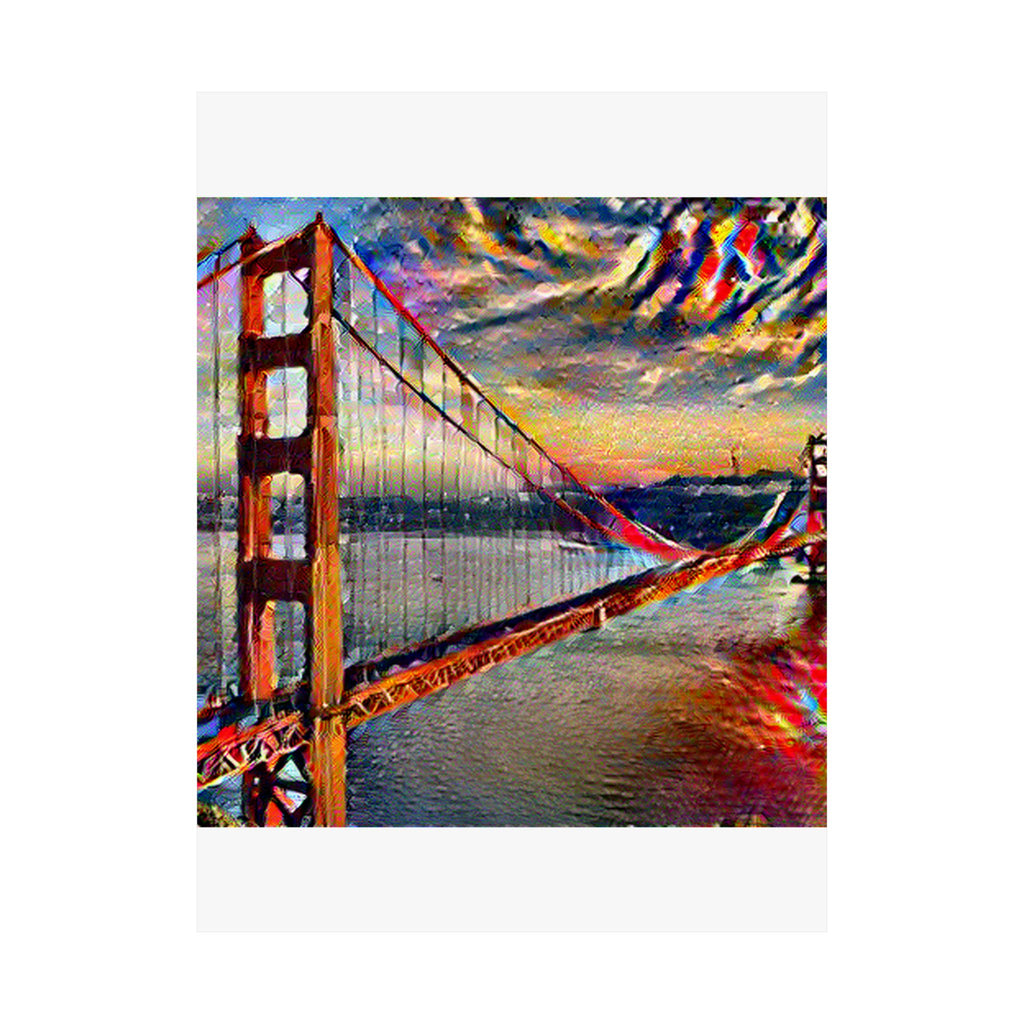 Golden Gate in Composition Vii Style - Poster Print