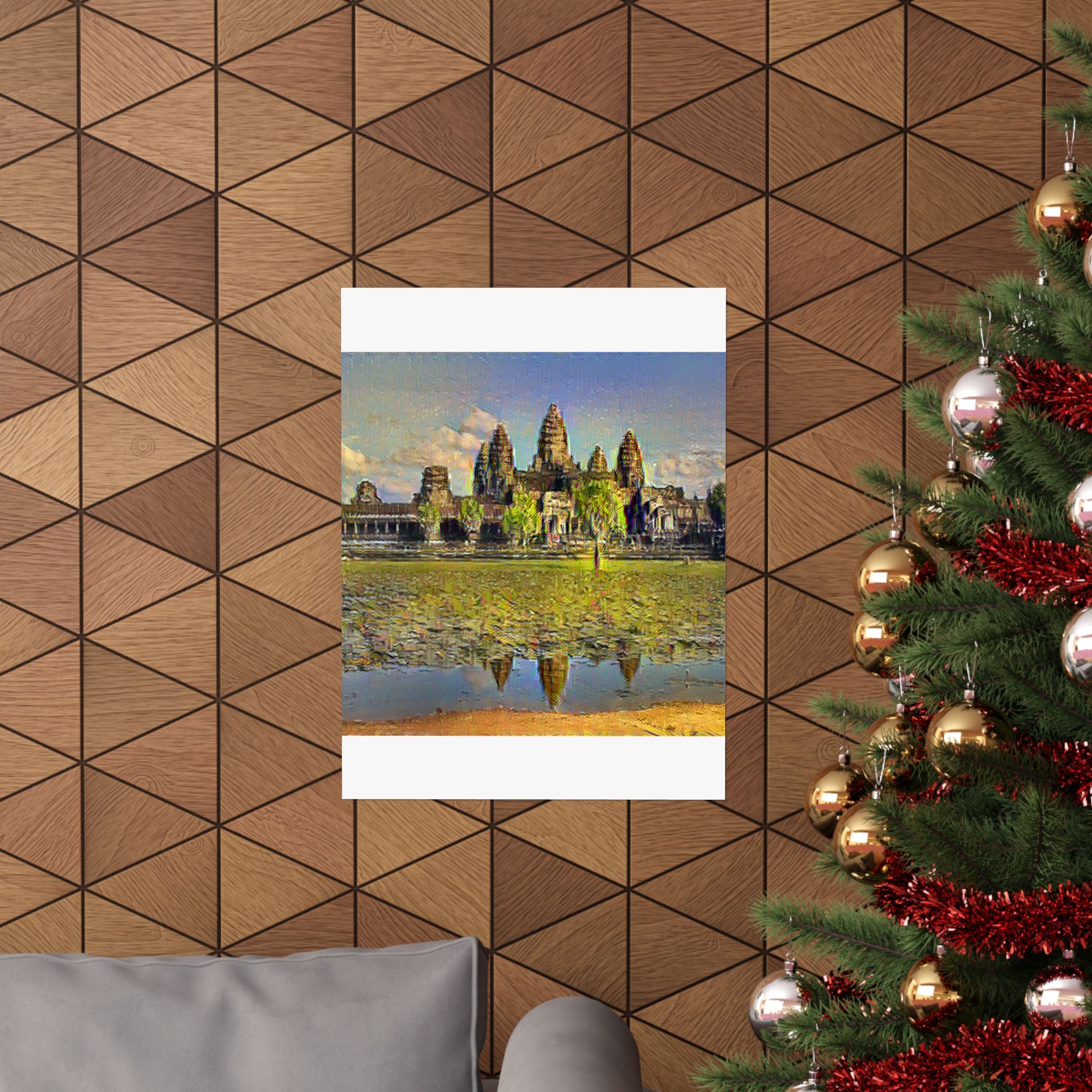 Angkor Wat in Cafe Terrace at Night Style | Vincent van Gogh Inspired Art