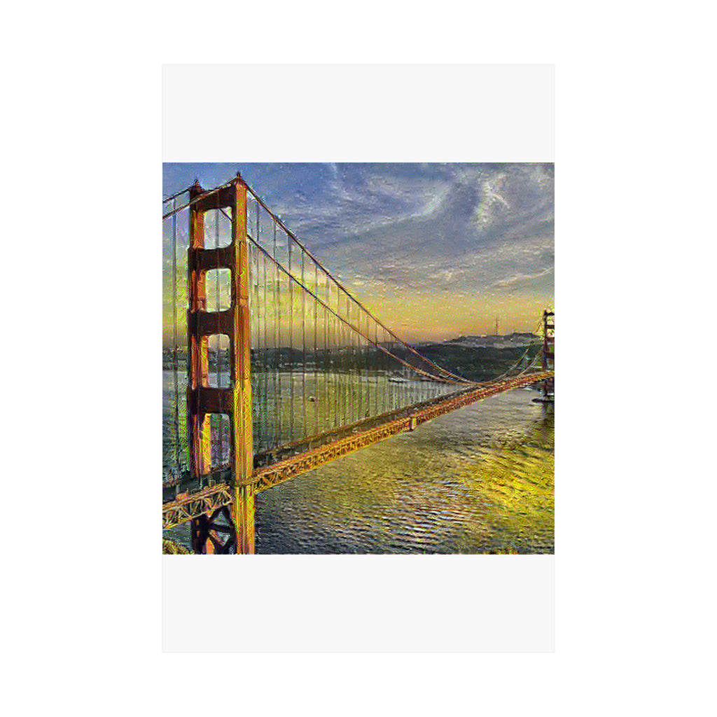 Golden Gate in Cafe Terrace Style - Poster Print