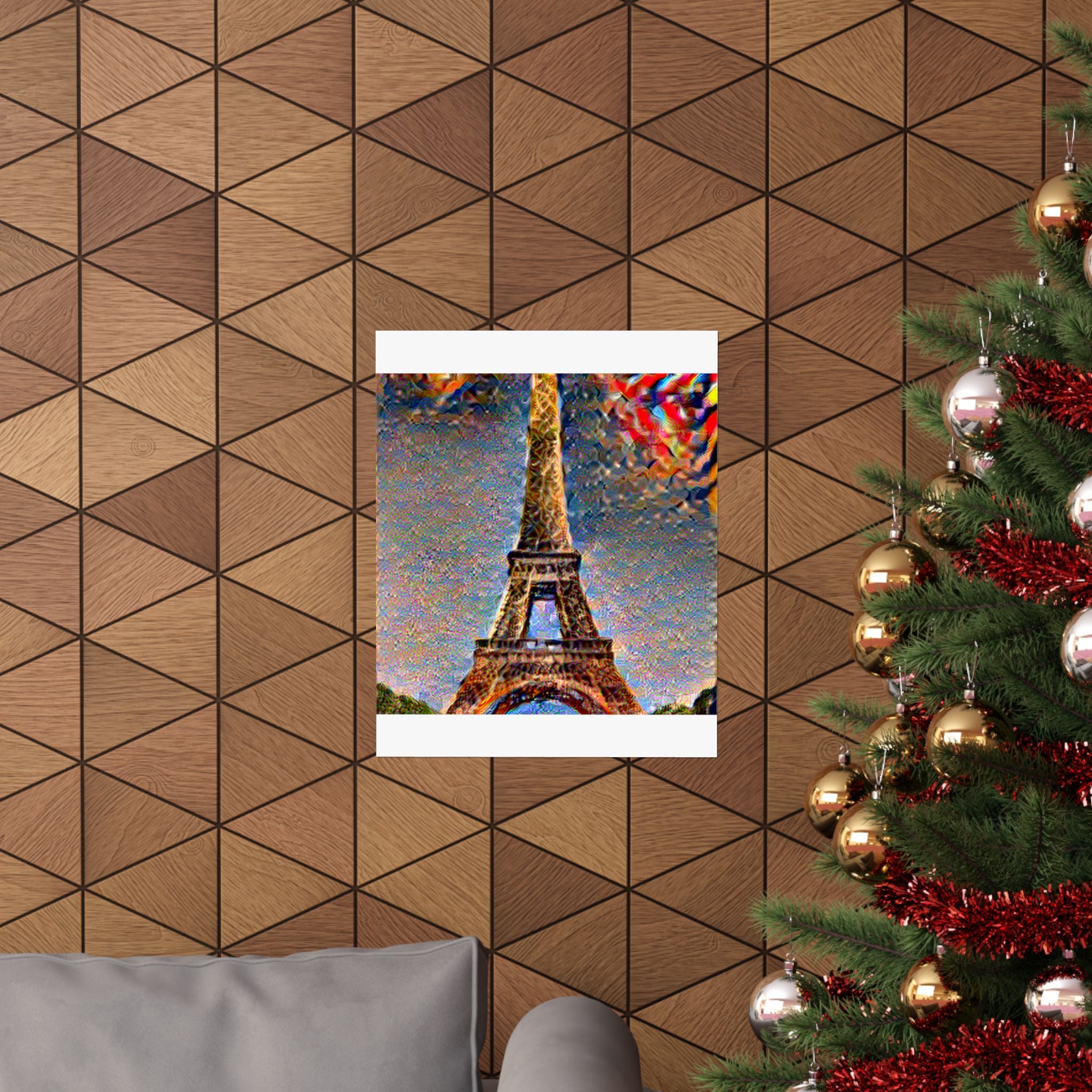 Eiffel Tower in Composition Vii Style - Poster Print