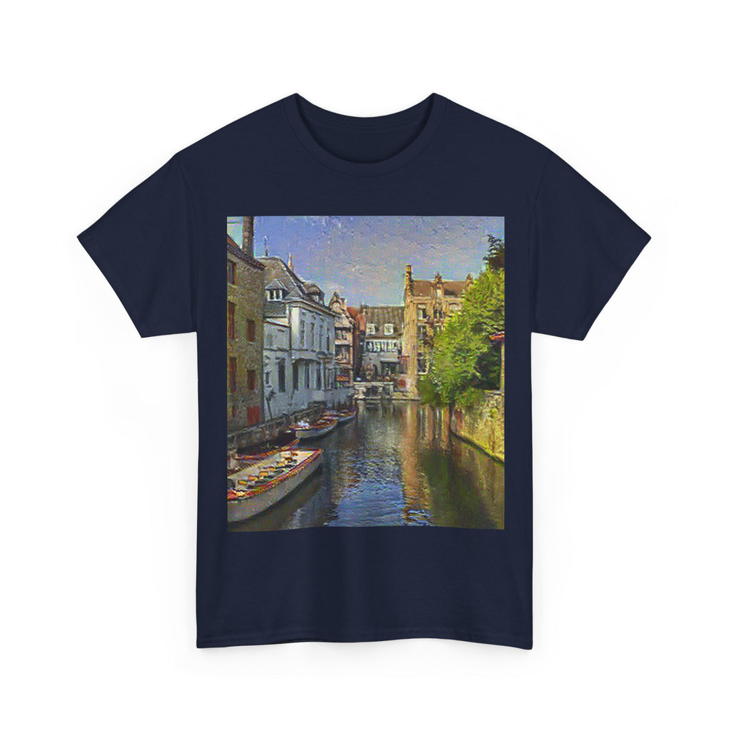 Bruges Medieval Center in Cafe Terrace at Night Style | Vincent van Gogh Inspired Art