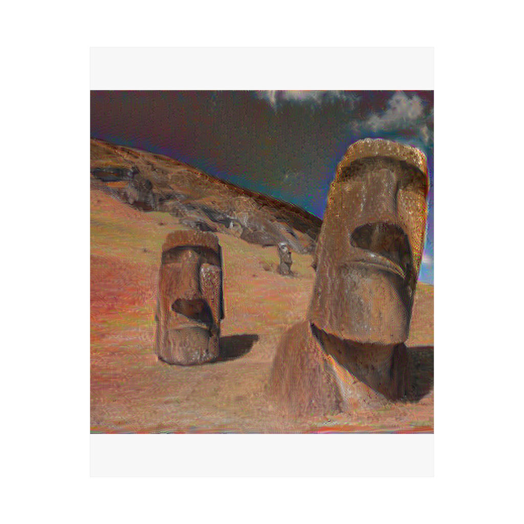 Moai Statues in The Scream Style | Edvard Munch Inspired Art