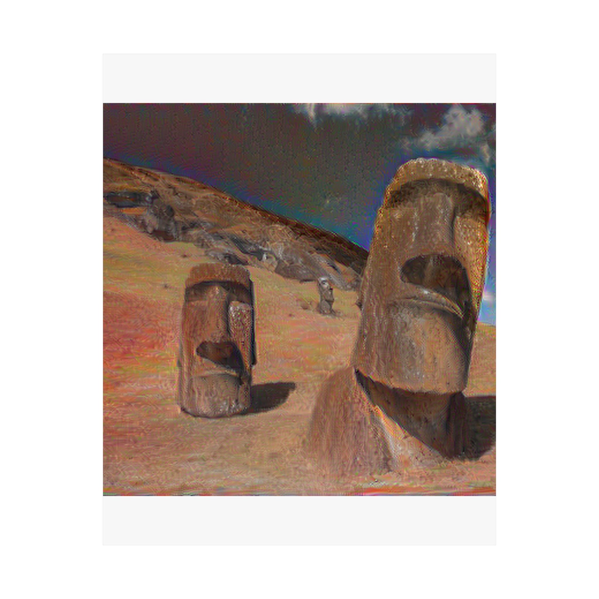 Moai Statues in The Scream Style | Edvard Munch Inspired Art
