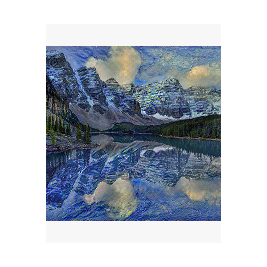 Moraine Lake in Starry Night Style | Vincent van Gogh Inspired Art