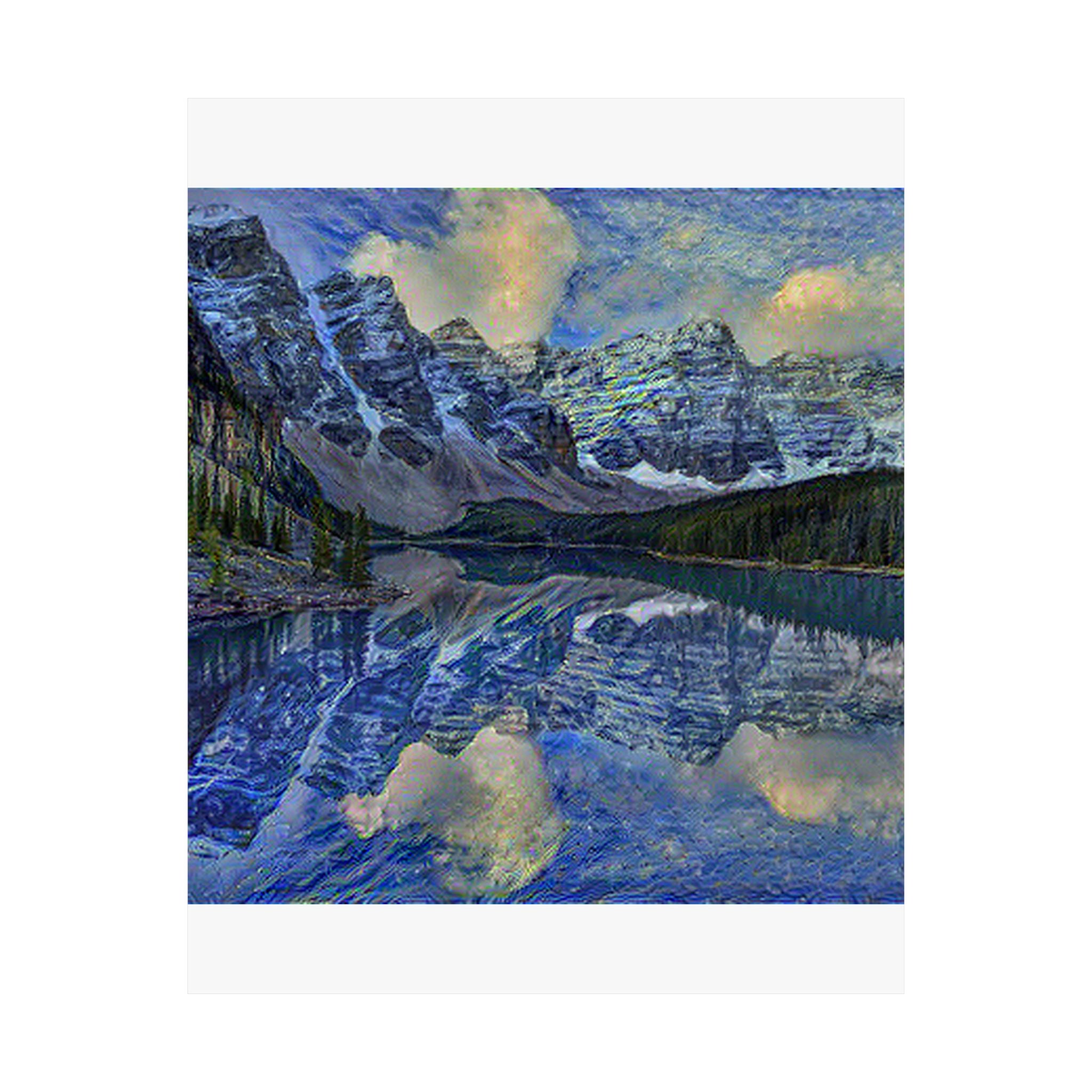 Moraine Lake in Starry Night Style | Vincent van Gogh Inspired Art