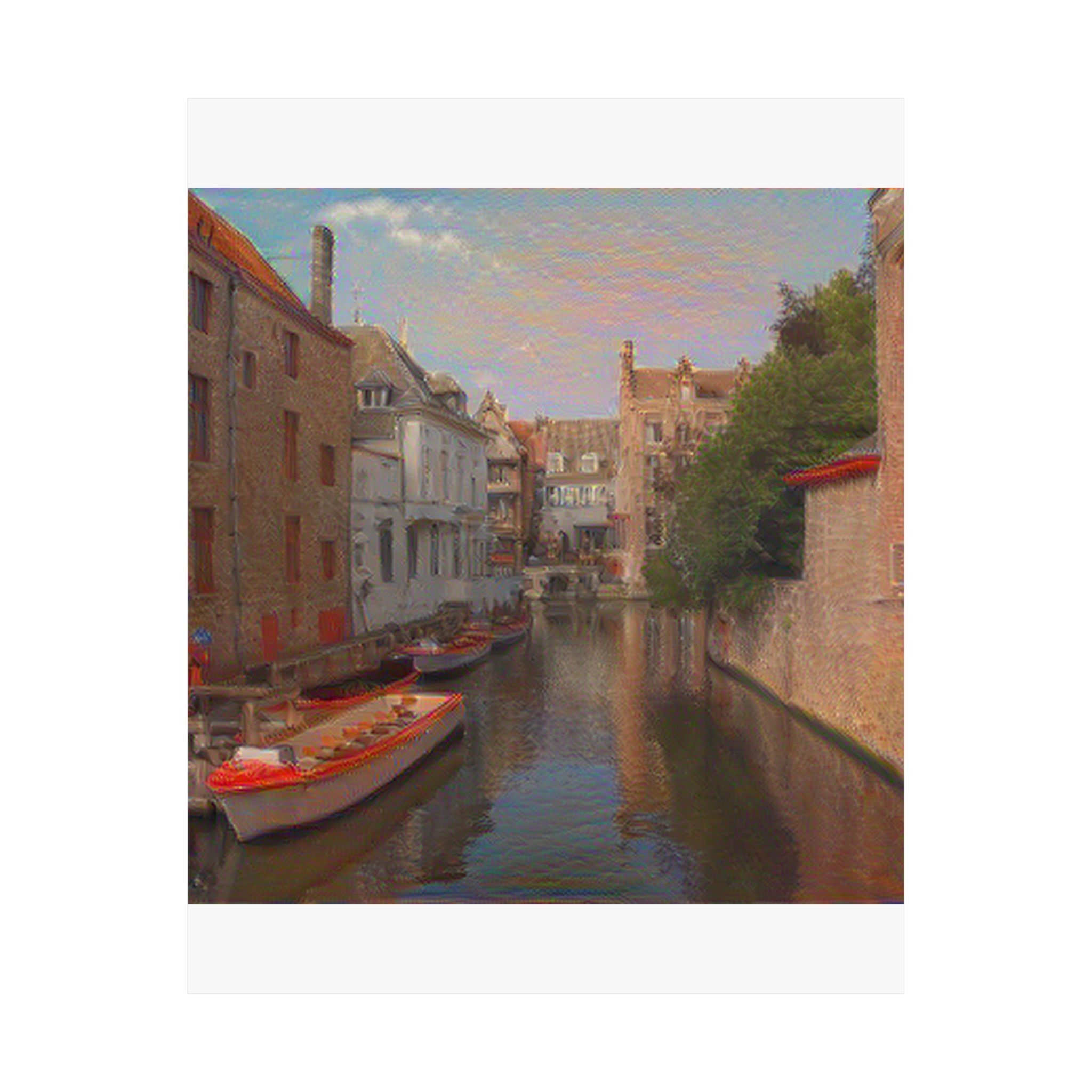 Bruges Medieval Center in The Scream Style | Edvard Munch Inspired Art