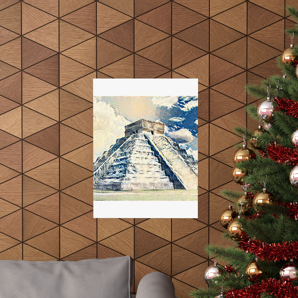 Chichen Itza in The Great Wave off Kanagawa Style | Katsushika Hokusai Inspired Art