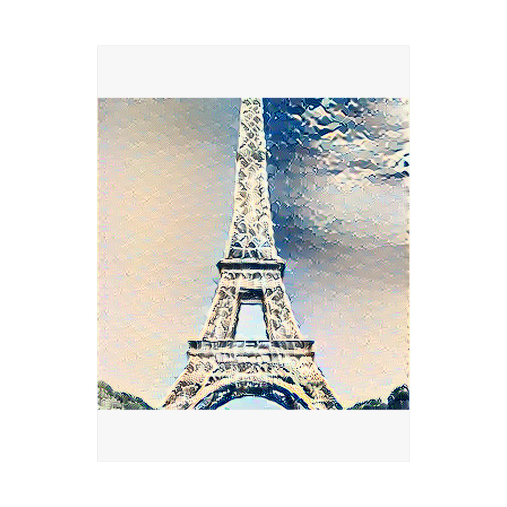 Eiffel Tower in The Great Wave off Kanagawa Style | Katsushika Hokusai Inspired Art