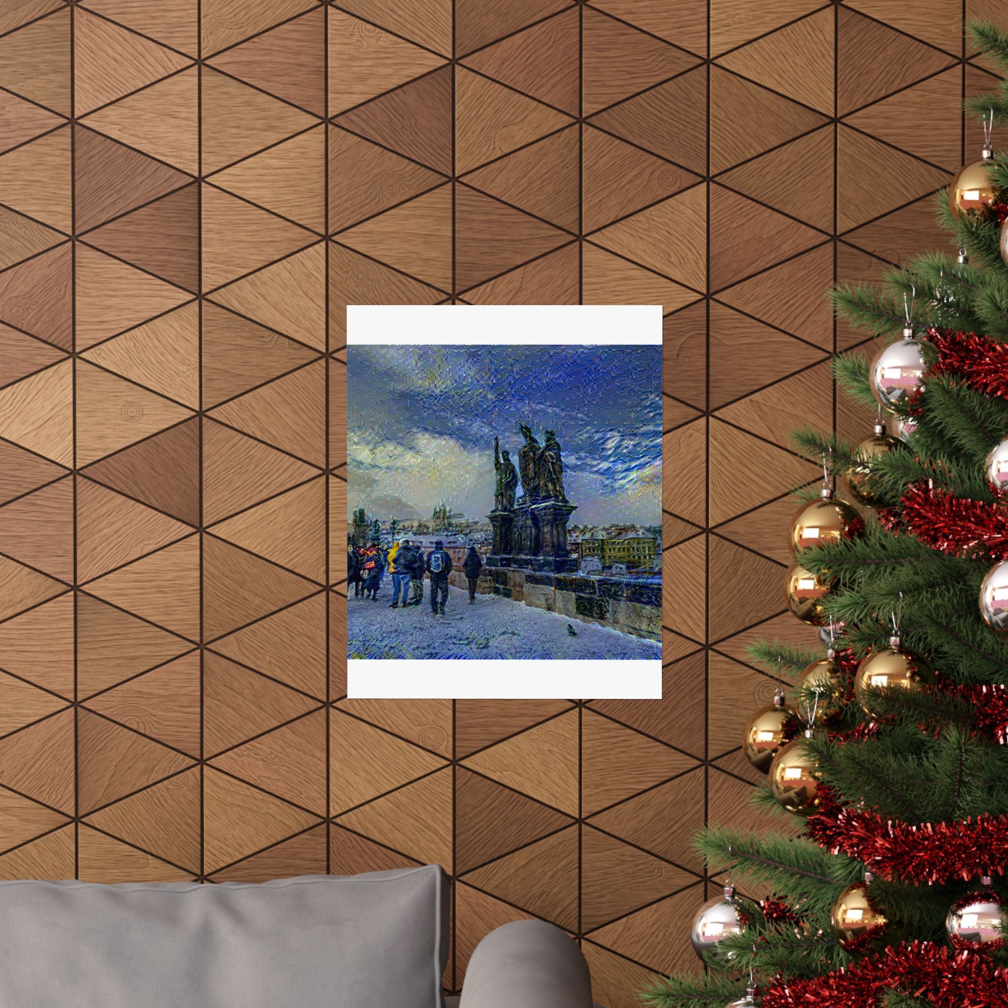 Charles Bridge in Starry Night Style | Vincent van Gogh Inspired Art