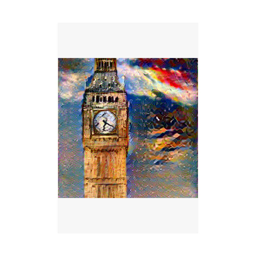 Big Ben in Composition VII Style | Wassily Kandinsky Inspired Art
