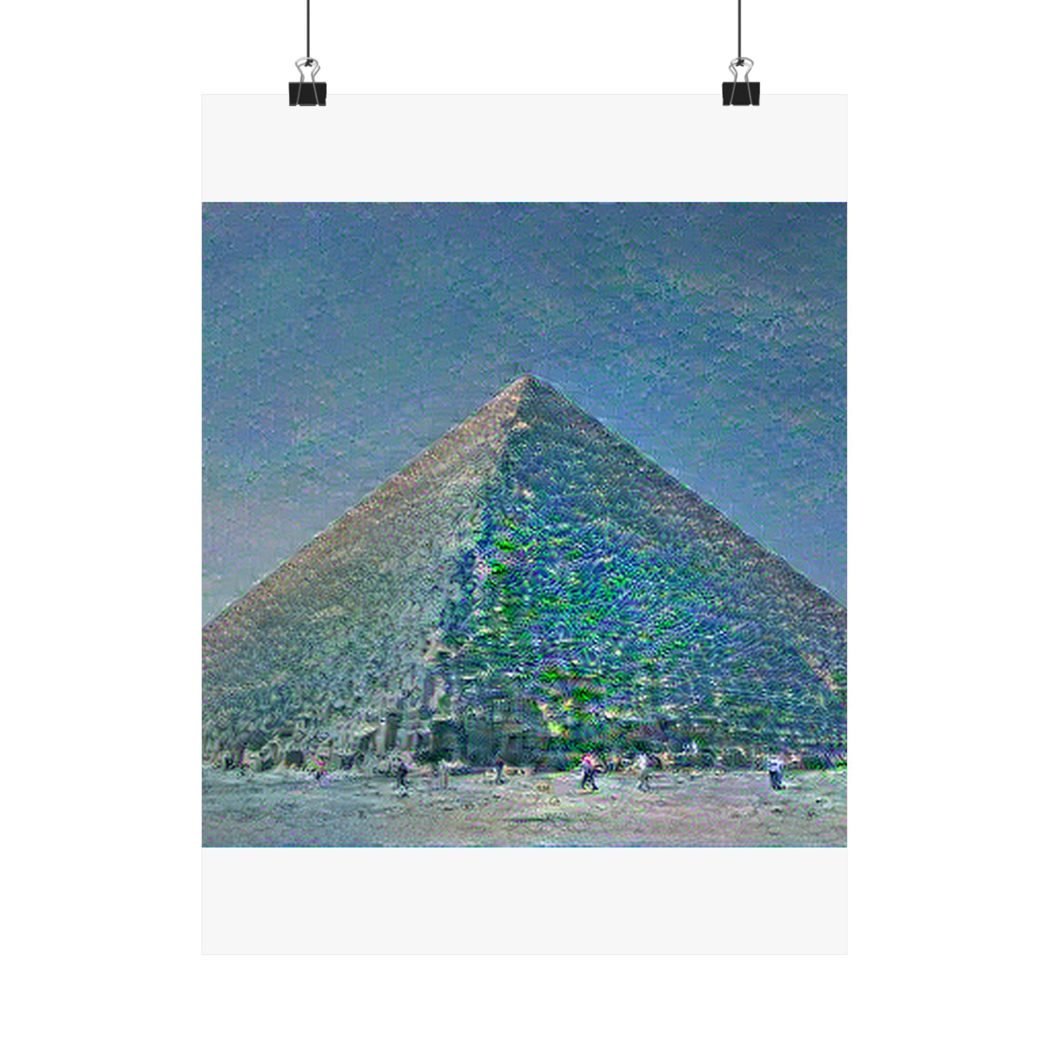 Pyramids Giza in Water Lilies Style - Poster Print