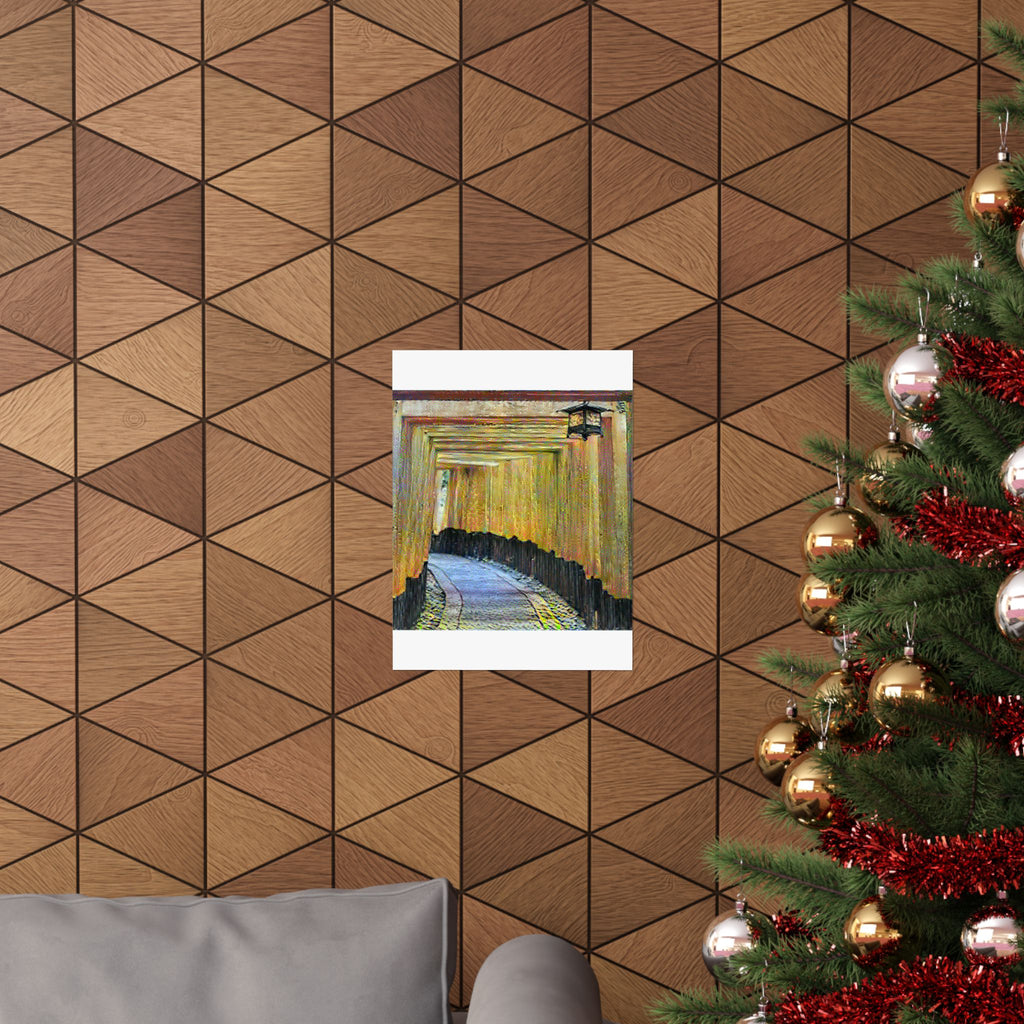 Fushimi Inari Shrine in Cafe Terrace at Night Style | Vincent van Gogh Inspired Art