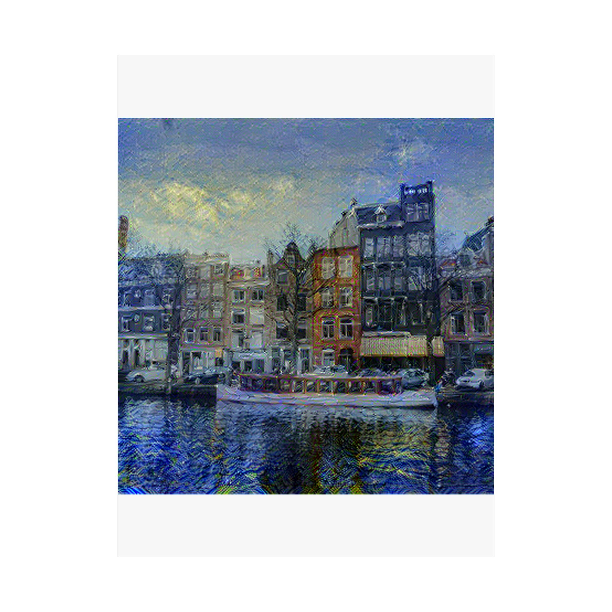 Amsterdam Canal Ring in Starry Night Style | Vincent van Gogh Inspired Art
