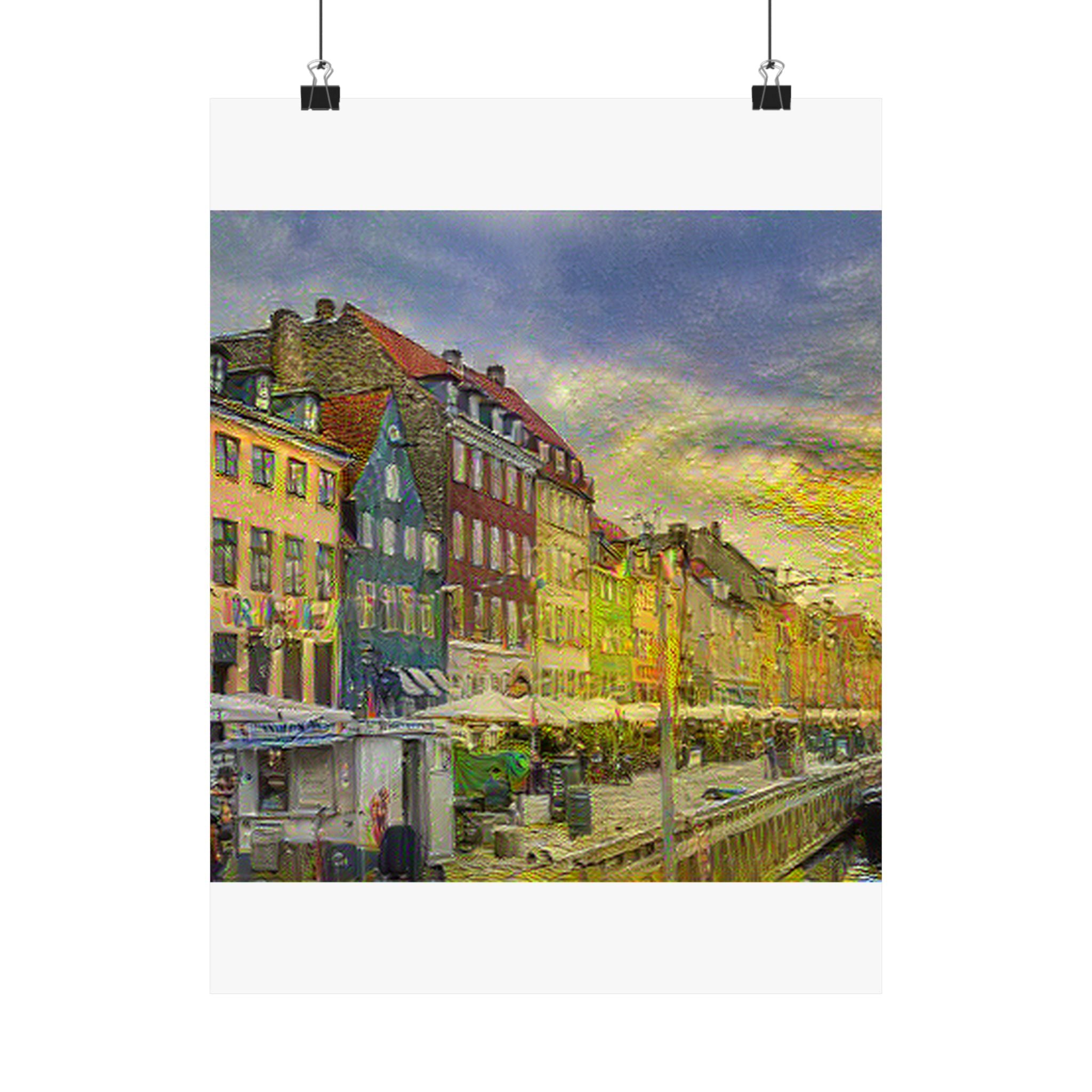 Nyhavn in Cafe Terrace at Night Style | Vincent van Gogh Inspired Art