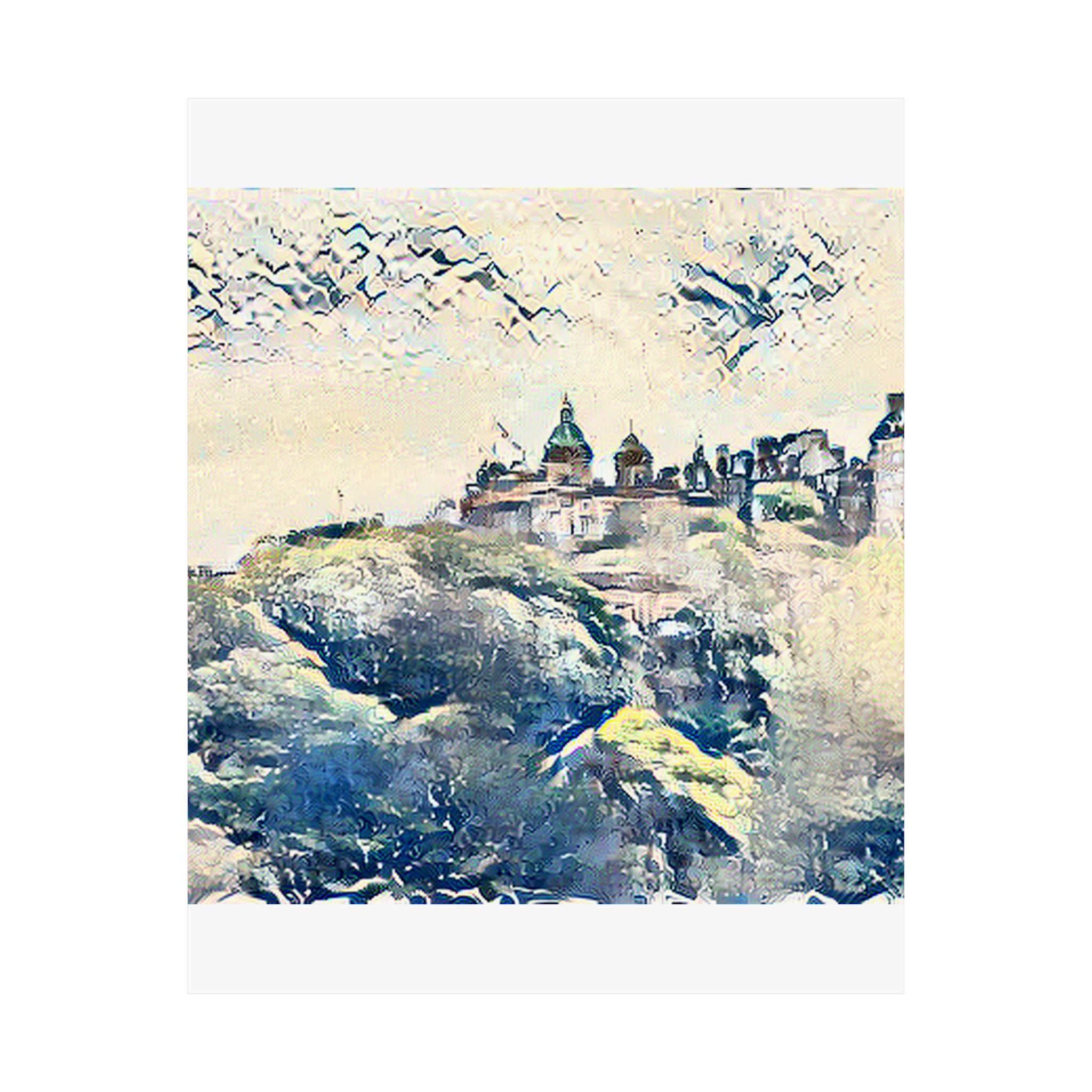 Edinburgh Old Town in The Great Wave off Kanagawa Style | Katsushika Hokusai Inspired Art