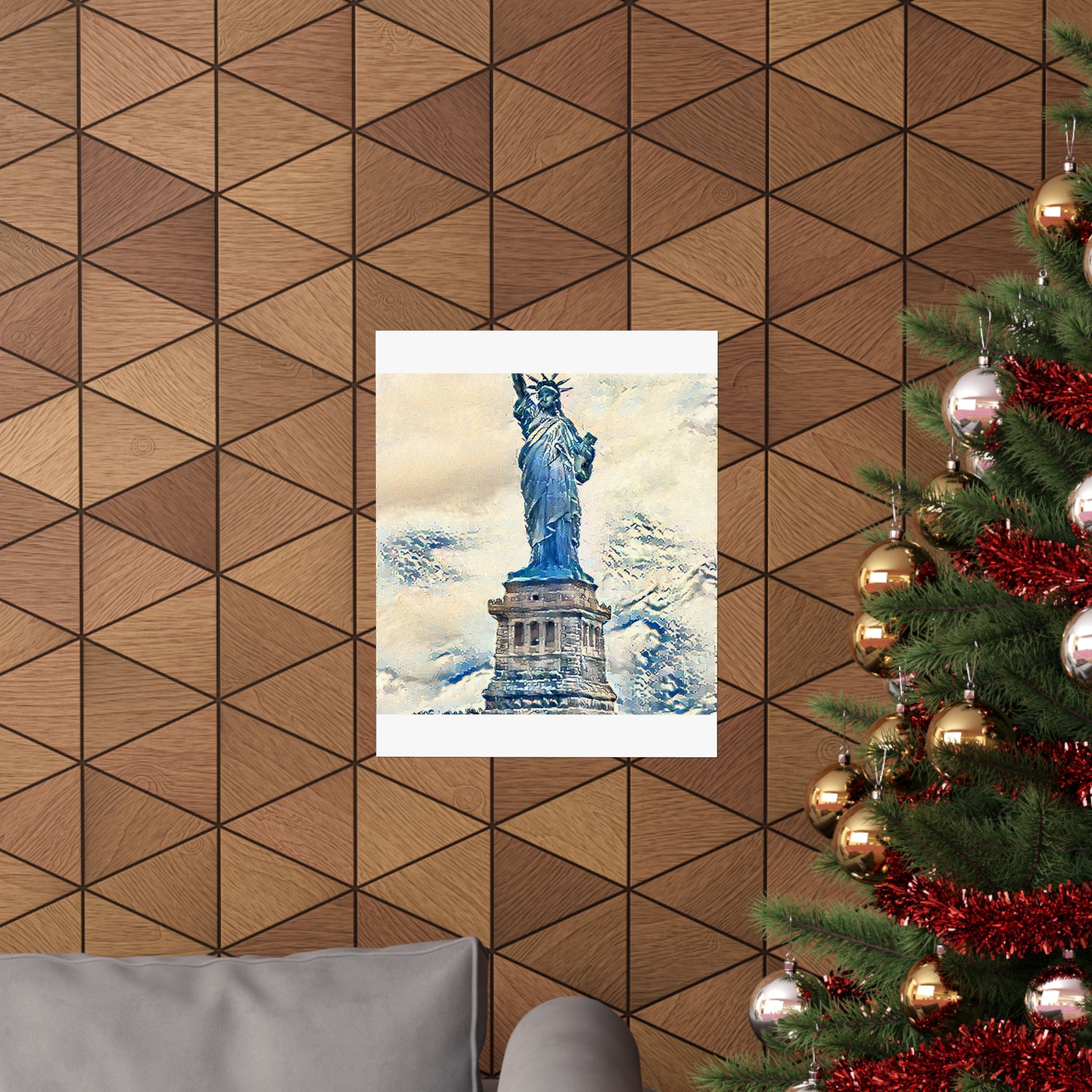 Statue Of Liberty in Great Wave Style - Poster Print