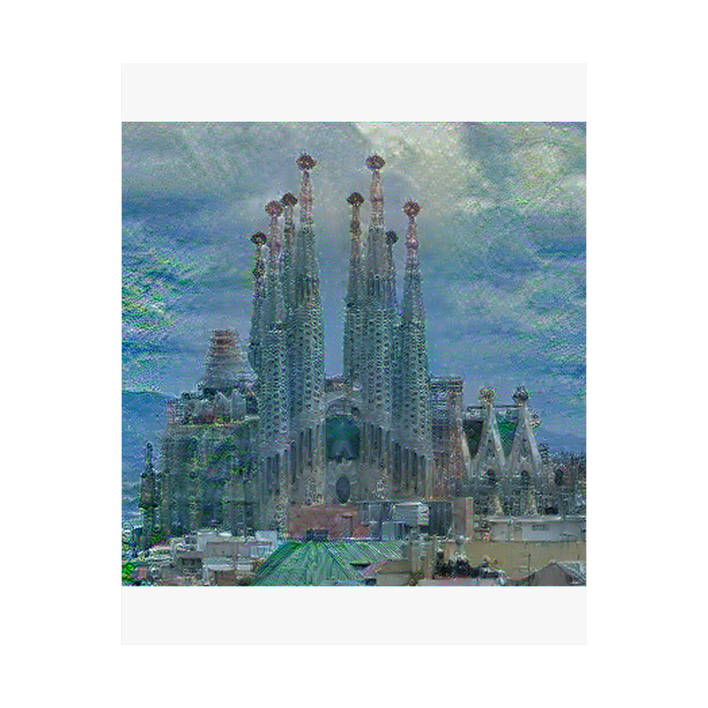 Sagrada Familia in Water Lilies Style | Claude Monet Inspired Art