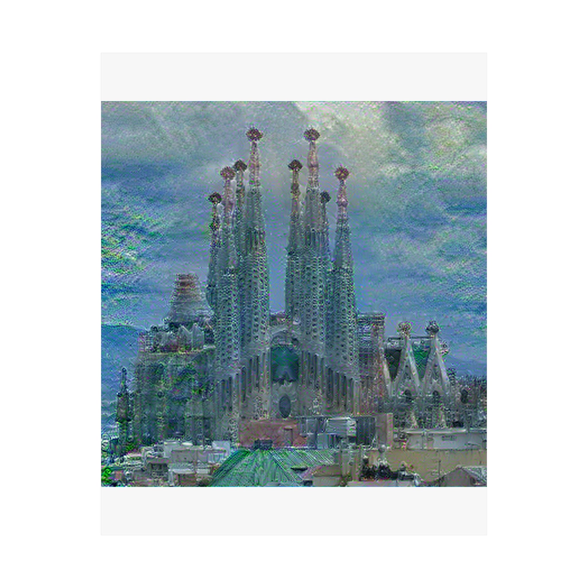 Sagrada Familia in Water Lilies Style | Claude Monet Inspired Art
