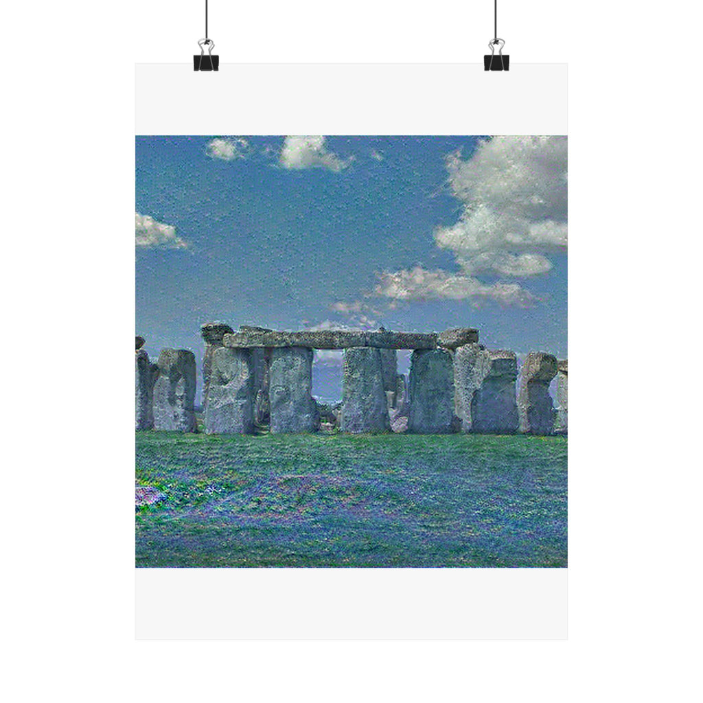 Stonehenge in Water Lilies Style - Poster Print