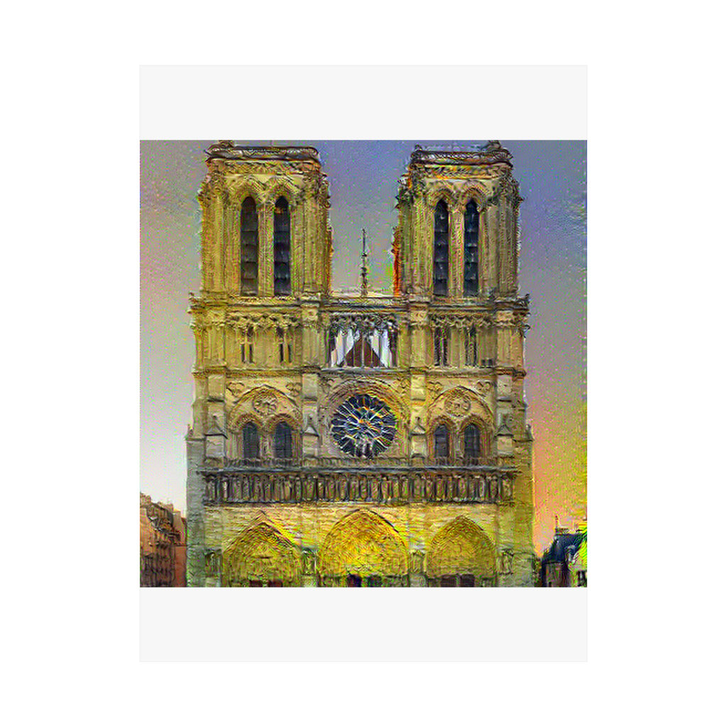 Notre Dame in Cafe Terrace Style - Poster Print