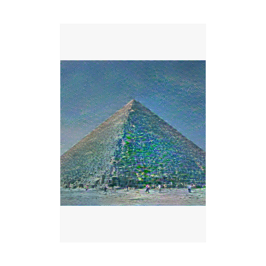 Pyramids Giza in Water Lilies Style - Poster Print