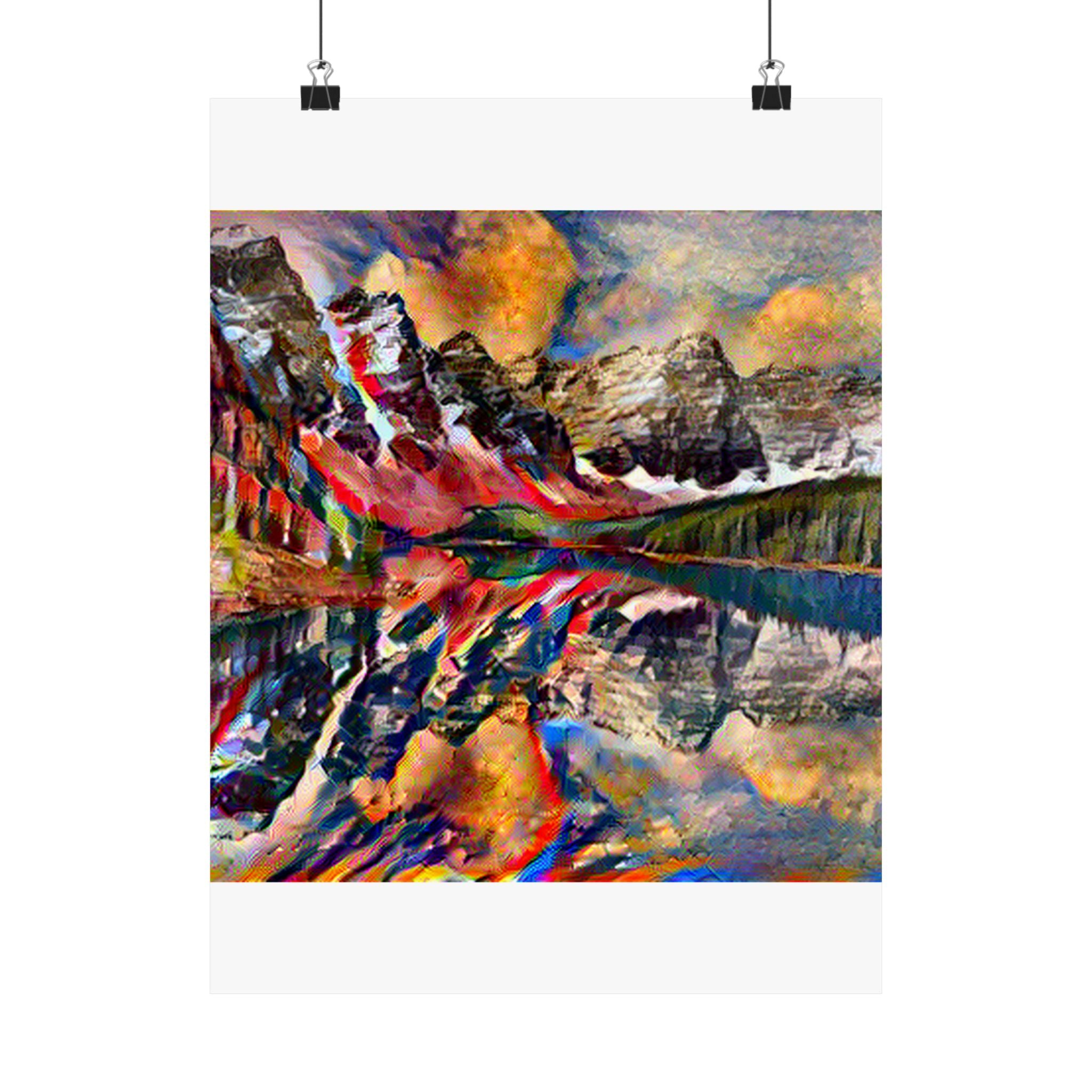 Moraine Lake in Composition VII Style | Wassily Kandinsky Inspired Art